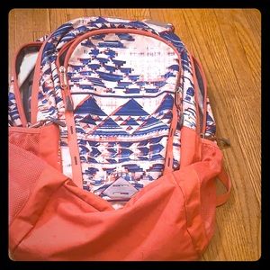 Pink north face backpack